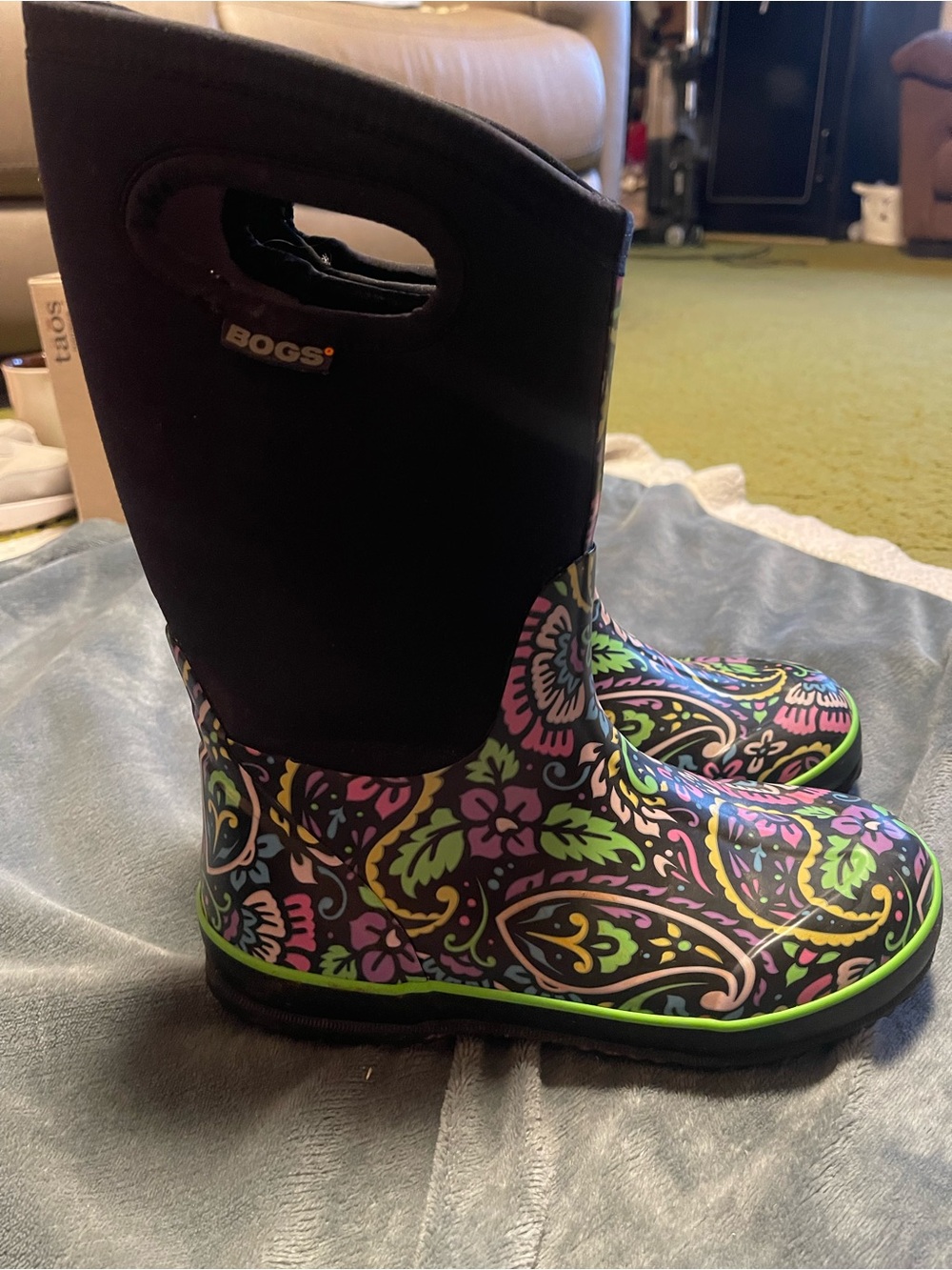 Bogs Boots Girls Tuscany Black Classic Size Kids US 5 -30 degrees Euro 38